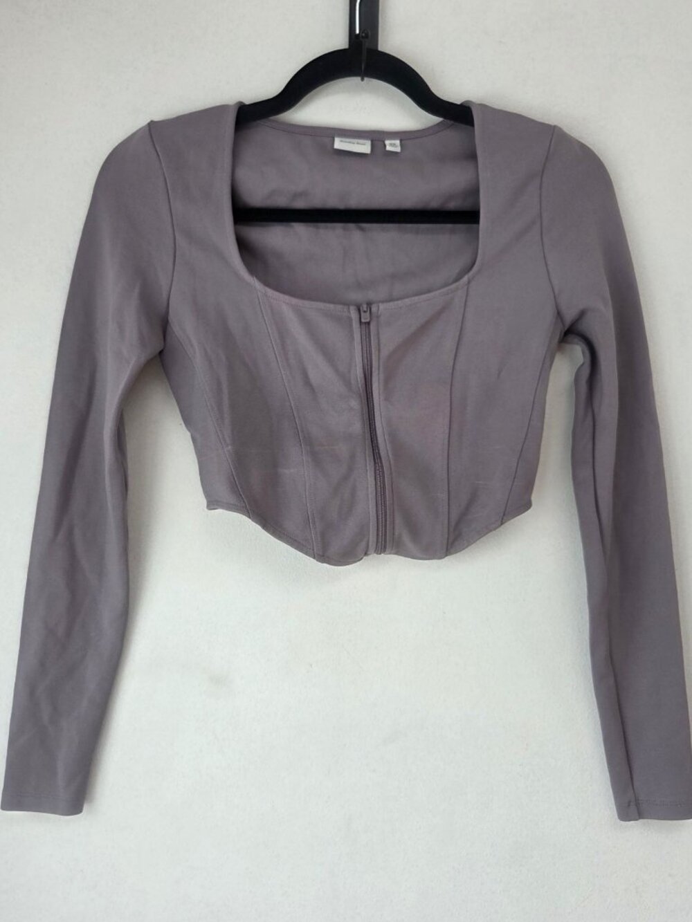 Sunday Best Aritzia Maverick Long Sleeve Corset Top Front Zip Shirt Women's XS